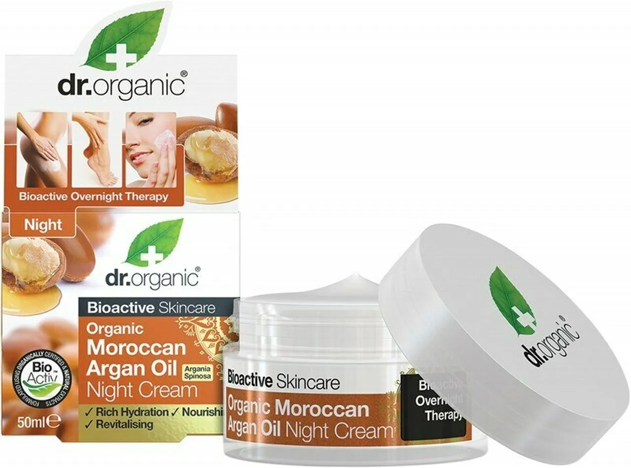 Dr.Organic Maroccan Argan Crema de noapte, 50ml