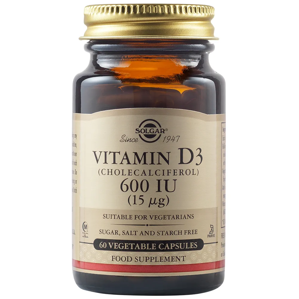 Vitamina D3 600UI 15mcg, 60 capsule vegetale, Solgar