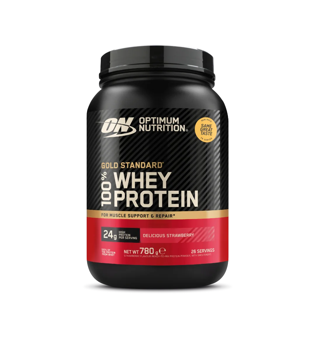 Pudra proteica proteine din zer  Gold Standard 100% Whey Capsuni, 780g, Optimum Nutrition