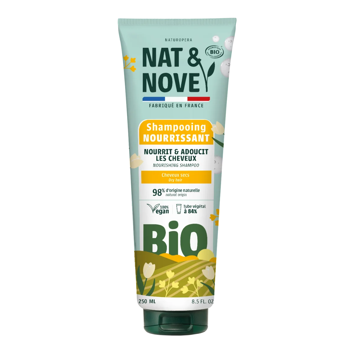 Sampon hranitor pentru par uscat cu extract de ovaz Bio, 250ml, Nat&Nove