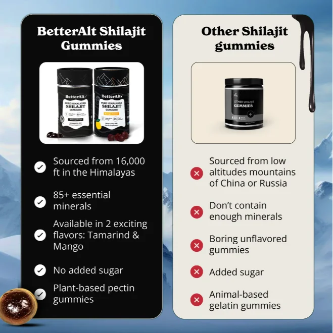 Jeleuri de Shilajit din Himalaya Pure Himalayan Shilajit Gummies BetterAlt, 60 jeleuri, GNC
