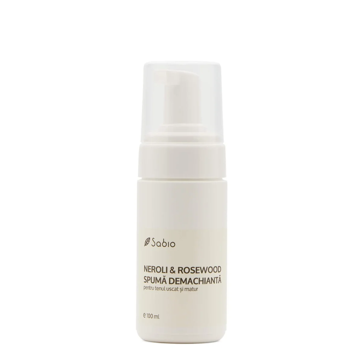 Spuma demachianta pentru ten matur si uscat cu extract de Neroli si Rosewood, 100ml, Sabio