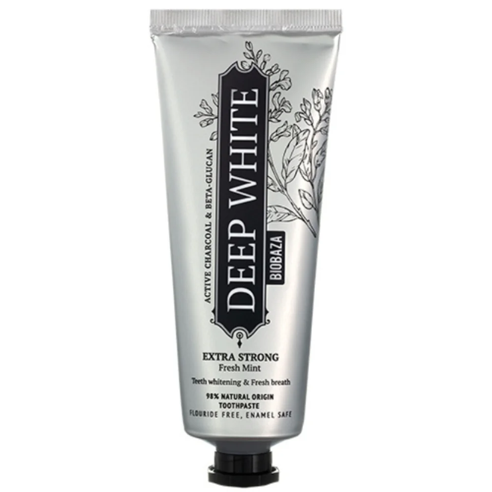 Pasta de dinti remineralizanta pentru albire cu pudra de albire si calciu mineral, 75ml, Biobaza