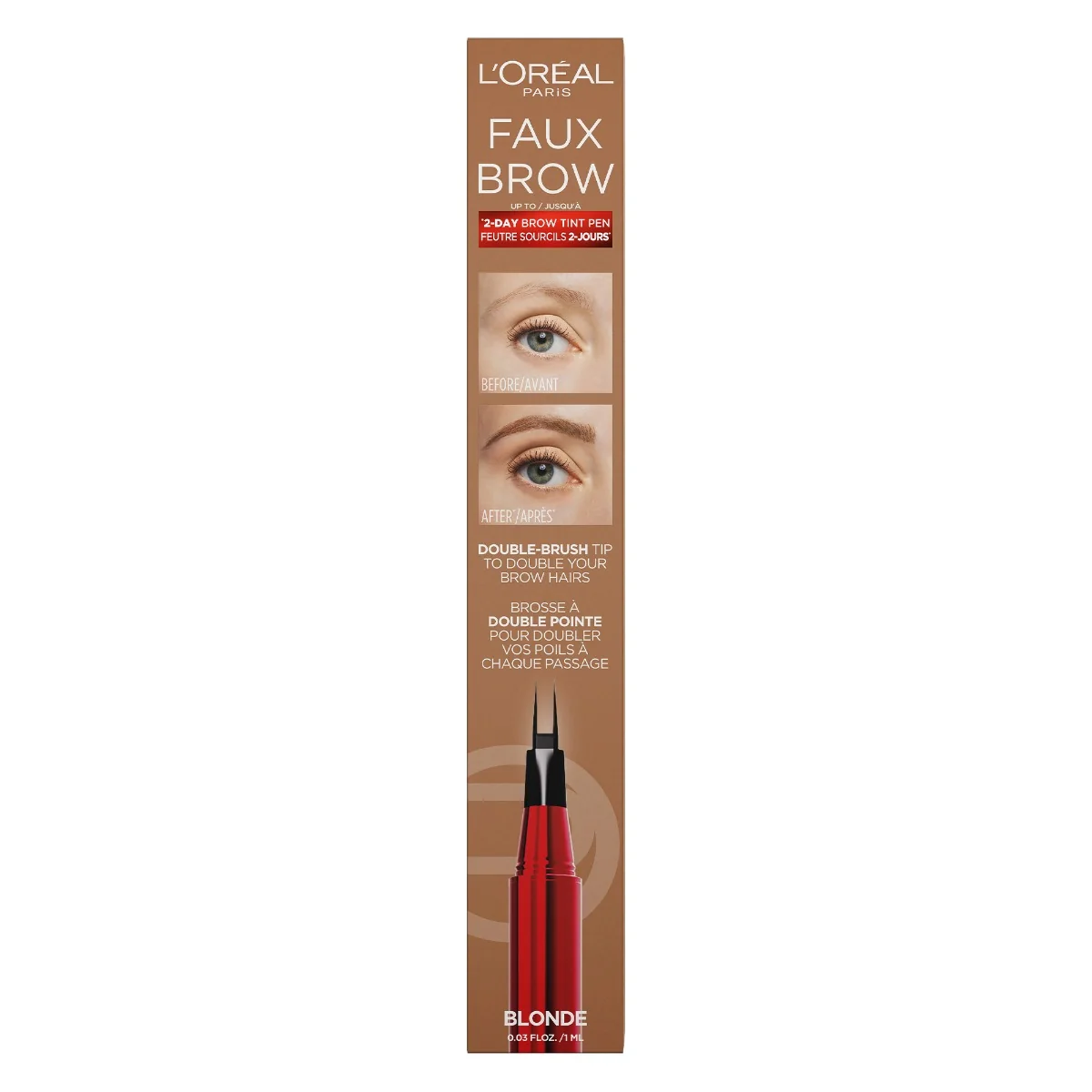 Tus pentru sprancene cu pensula dubla Faux Blonde Infaillible, 1ml, L'Oreal Paris