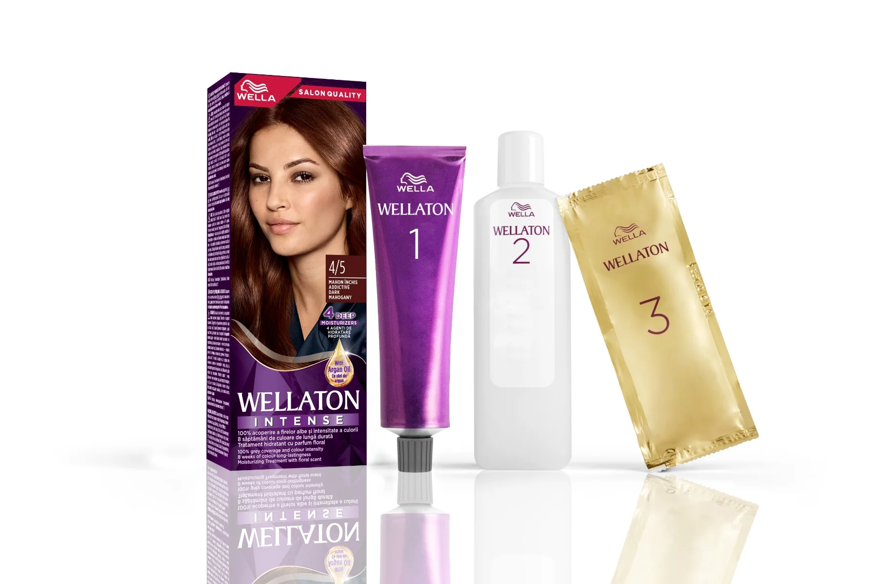 Vopsea de par permanenta Mahon Inchis 4.5 Wellaton, 110ml, Wella