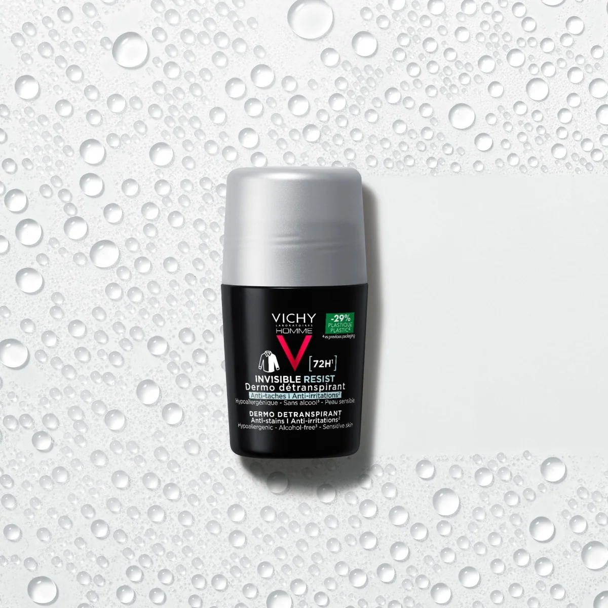 Pachet Deodorant Homme roll-on Invisible Resist 72H, 2 x 50ml, Vichy