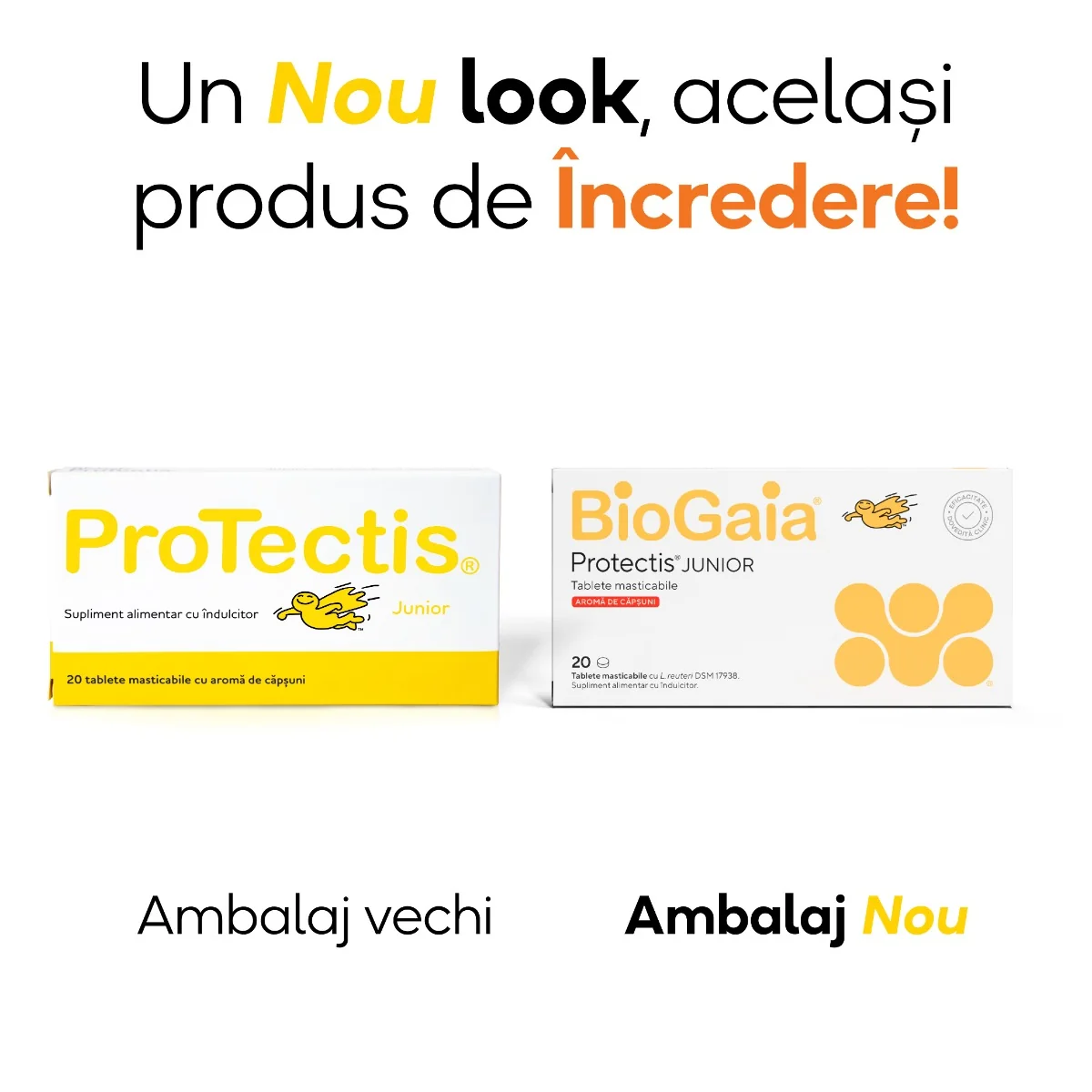 Protectis Junior cu aroma de capsuni, 20 tablete masticabile, BioGaia