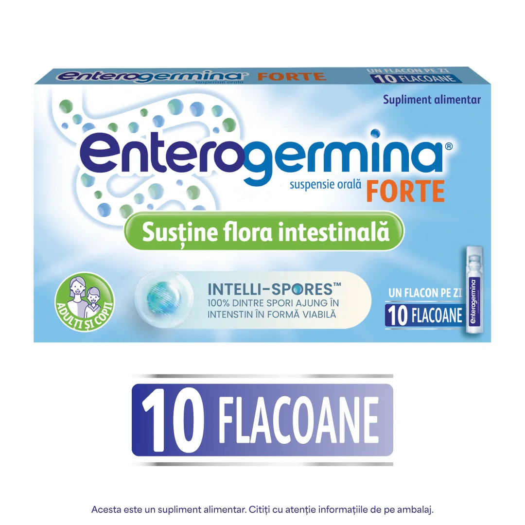 Enterogermina Forte suspensie orala, 10 flacoane, Sanofi