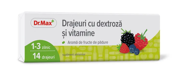 Dr.Max Drajeuri cu dextroza si vitamine, 14 drajeuri