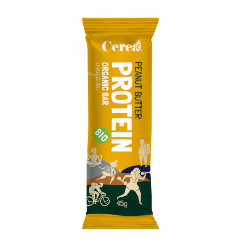 Baton proteic Bio vegan cu Unt de Arahide Protein, 45g, Cerea