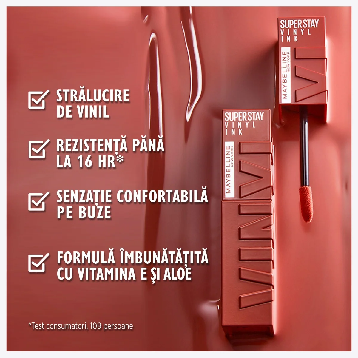 Ruj lichid rezistent cu stralucire de vinil Superstay Ink 12 Punchy, 4.2ml, Maybelline