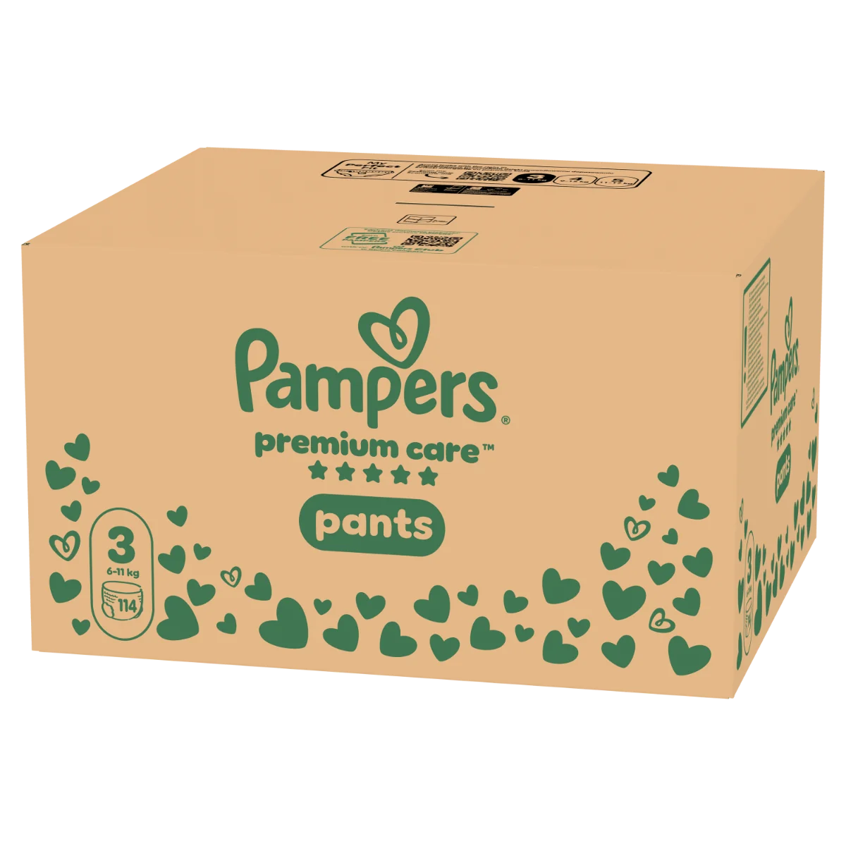 Scutece-chilotel Premium Care Pants XXL Box Marimea 3 pentru 6-11 kg, 114 bucati, Pampers