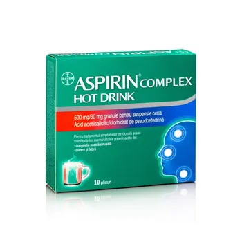 Aspirin Complex Hot Drink, 10 plicuri, Bayer 