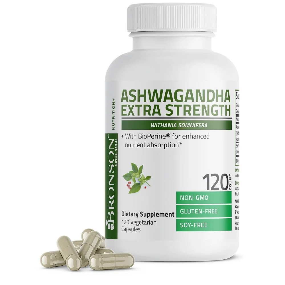 Ashwagandha 3000mg cu bioperina, 120 capsule, Bronson Laboratories