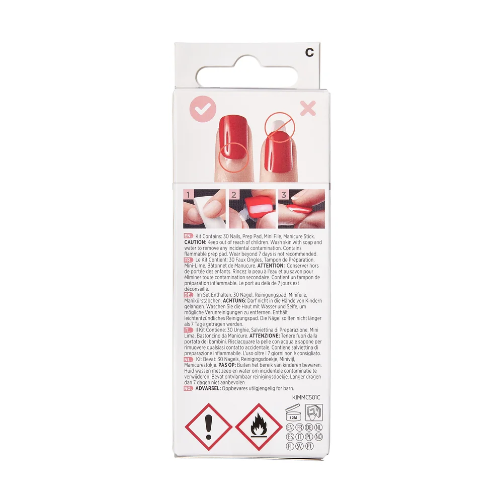 Unghii false imPress Hero Medium Squoval, 30 bucati, Kiss