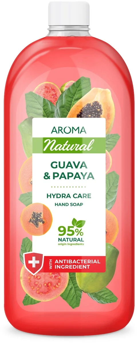 Rezerva sapun lichid Guava & Papaya Natural, 900ml, Aroma