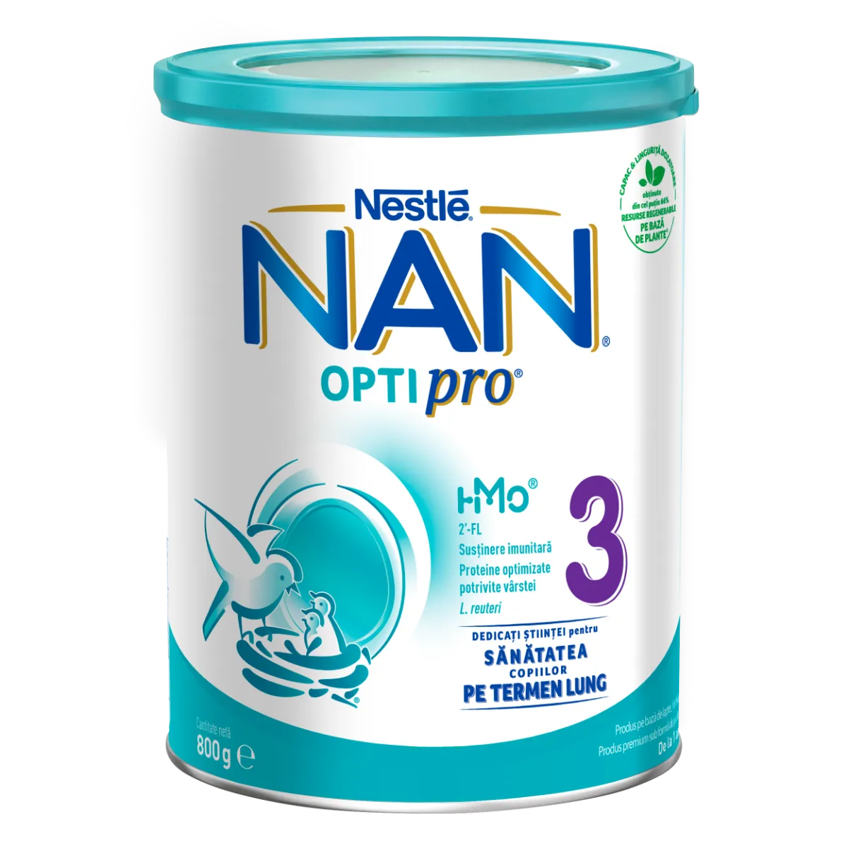 Lapte praf Nan 3 Optipro +12 luni, 800g, Nestle 