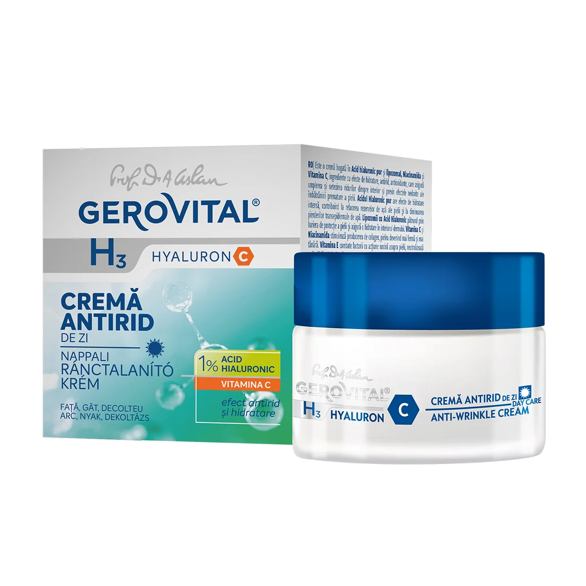 Crema antirid de zi H3 Hyaluron C, 50ml, Gerovital