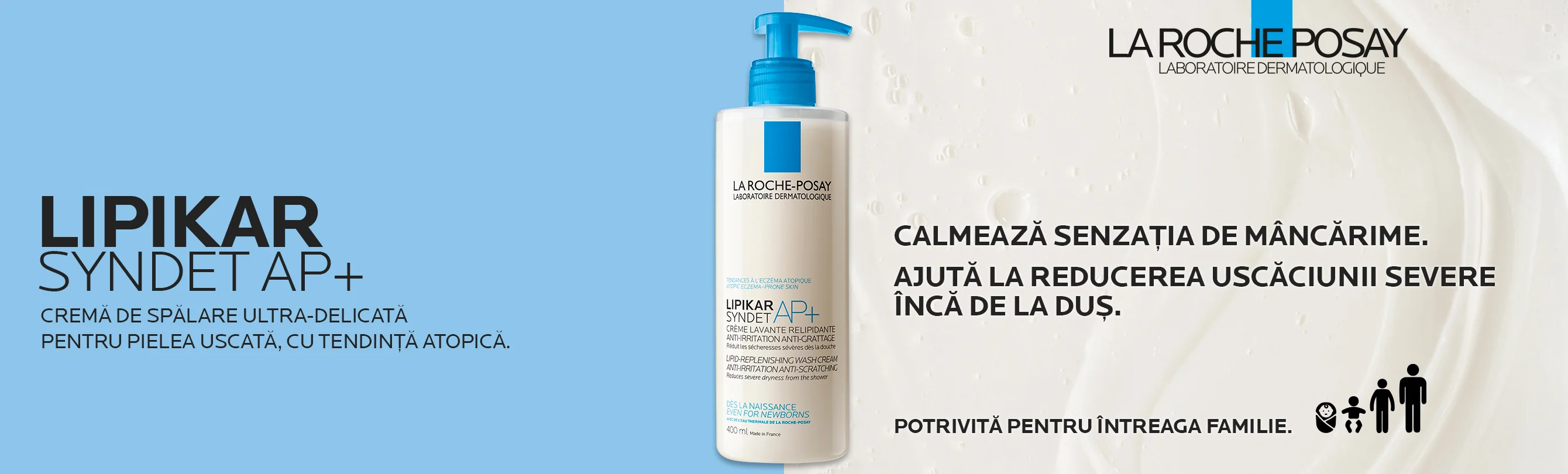 Lipikar Syndet AP+ Calmeaza senzatia de mancarime Lipikar Syndet AP+ Calmeaza senzatia de mancarime