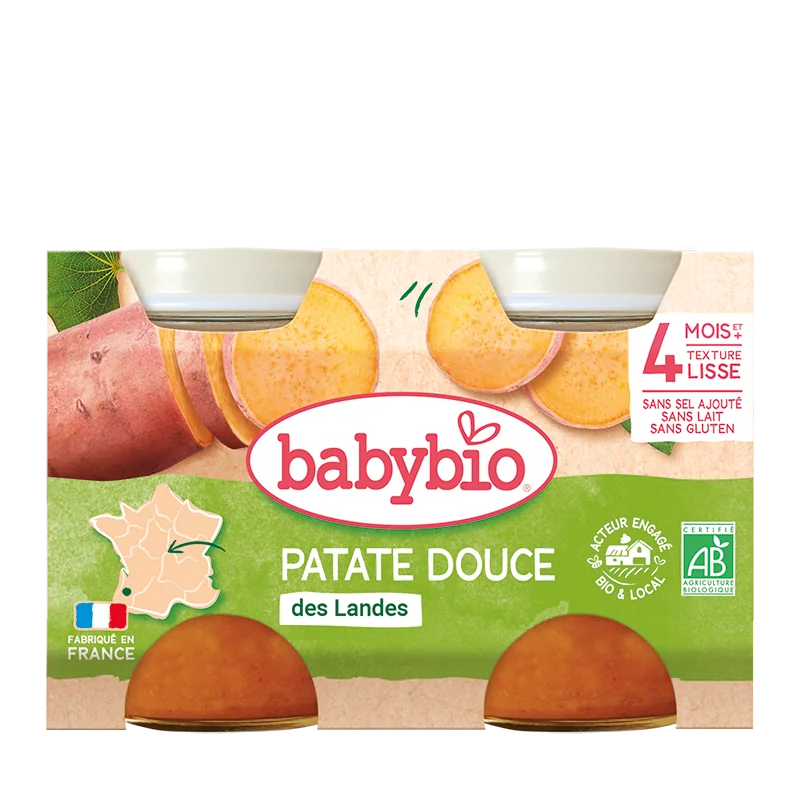 Piure de cartofi dulci 4+ luni Bio, 2 x 130g, BabyBio