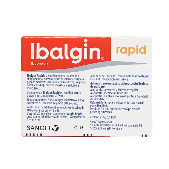 Ibalgin Rapid 400mg, 6 comprimate filmate, Sanofi