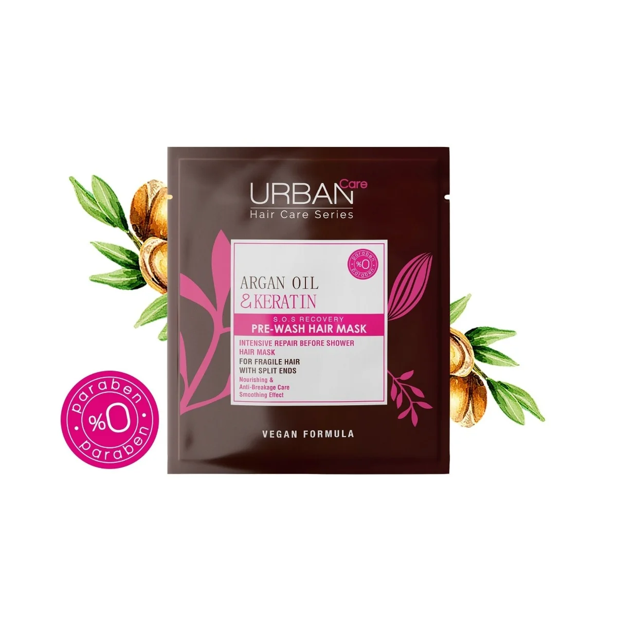 Masca de par pre-samponare cu Ulei de Argan si Keratina, 50ml, Urban Care 