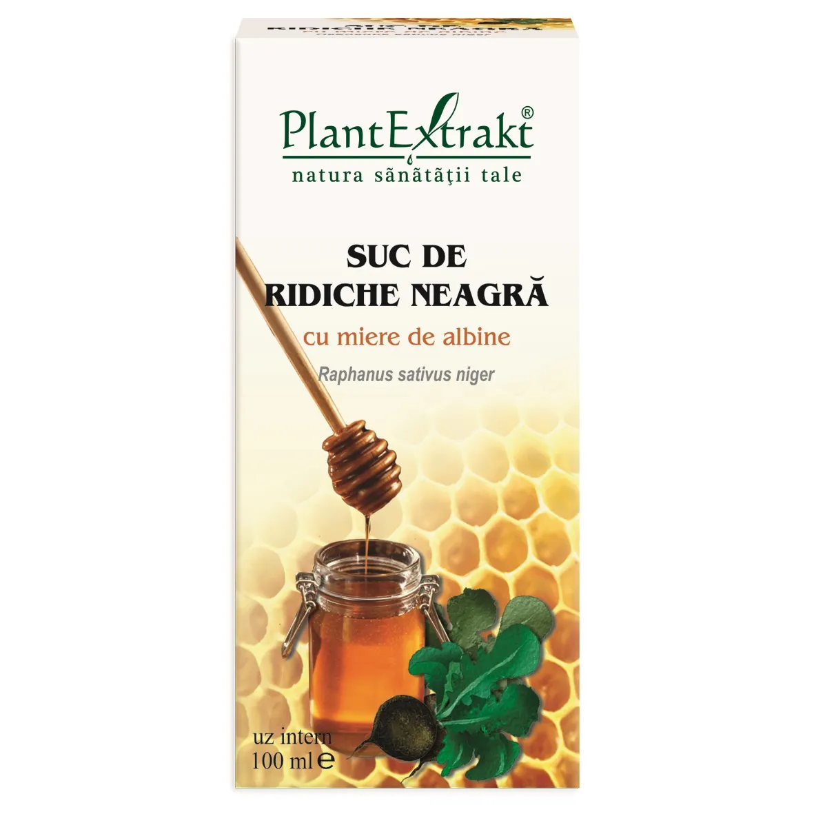 Suc de Ridiche Neagra cu miere de albine, 100ml, PlantExtrakt