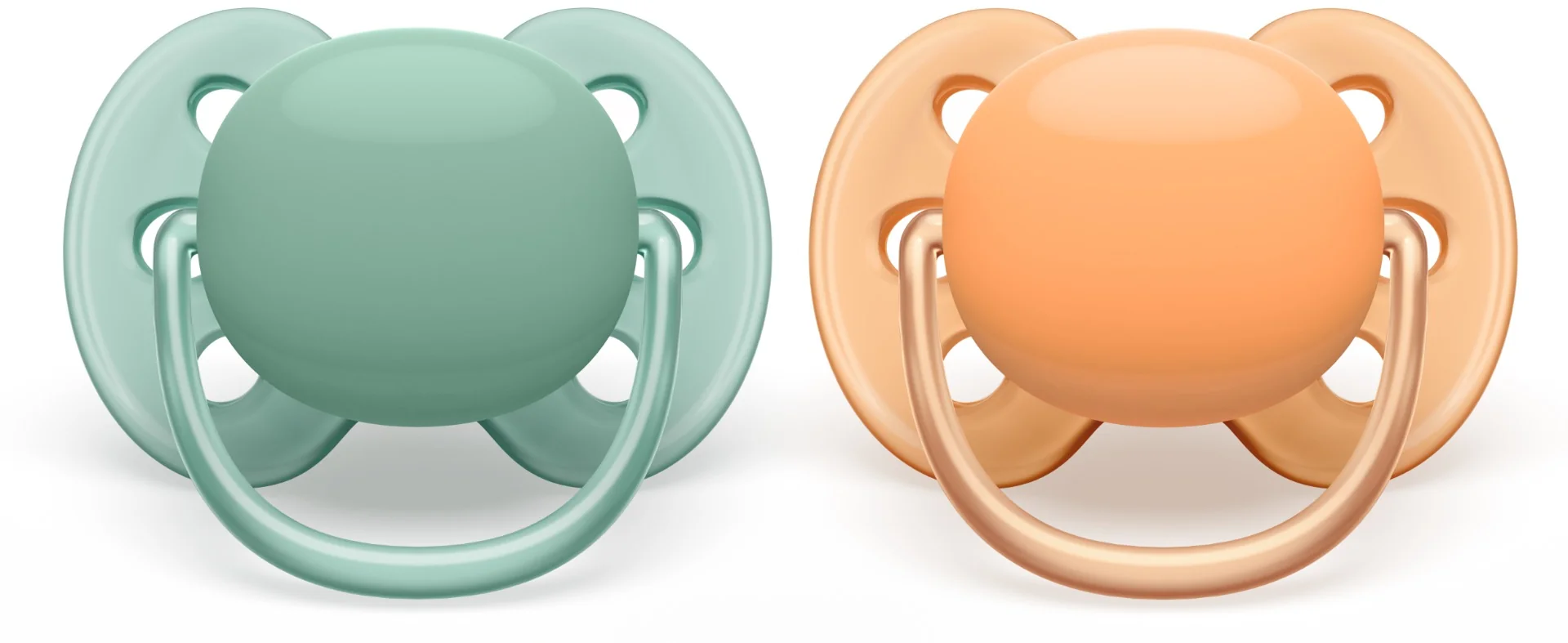 Suzete Ultra Soft SCF091/03 pentru 0-6 luni Verde/Portocaliu, 2 bucati, Philips Avent