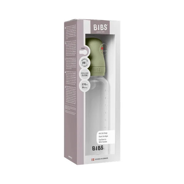Set complet biberon anticolici din silicon PP fara BPA Sage, 270ml, Bibs