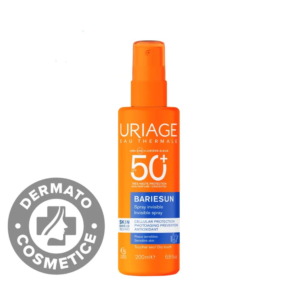 Spray invizibil cu protectie solara SPF50+ fara parfum Bariesun, 200ml, Uriage