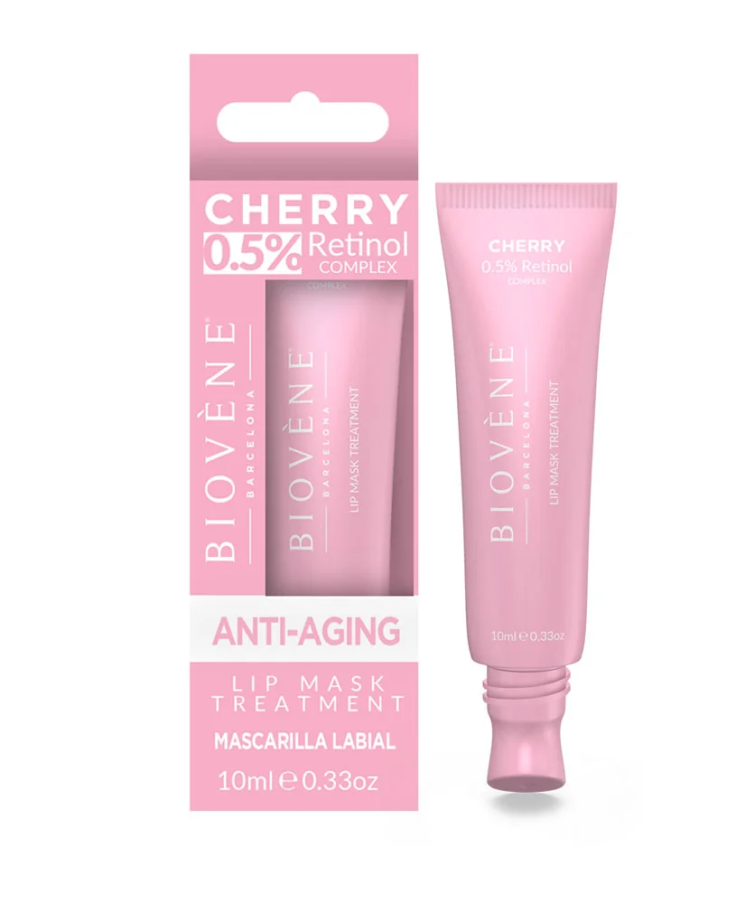 Masca de buze Anti-Aging cu 0.5% retinol si cirese, 10ml, Biovene