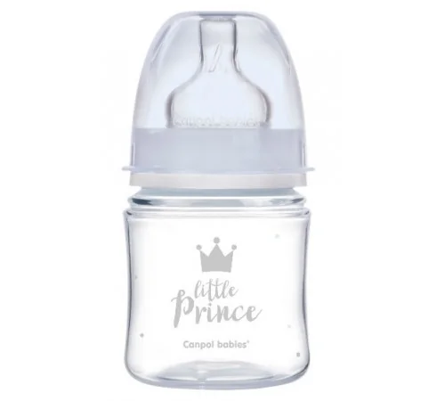Biberon albastru anticolici cu gat larg PP EasyStart Royal Baby, 120ml, Canpol babies