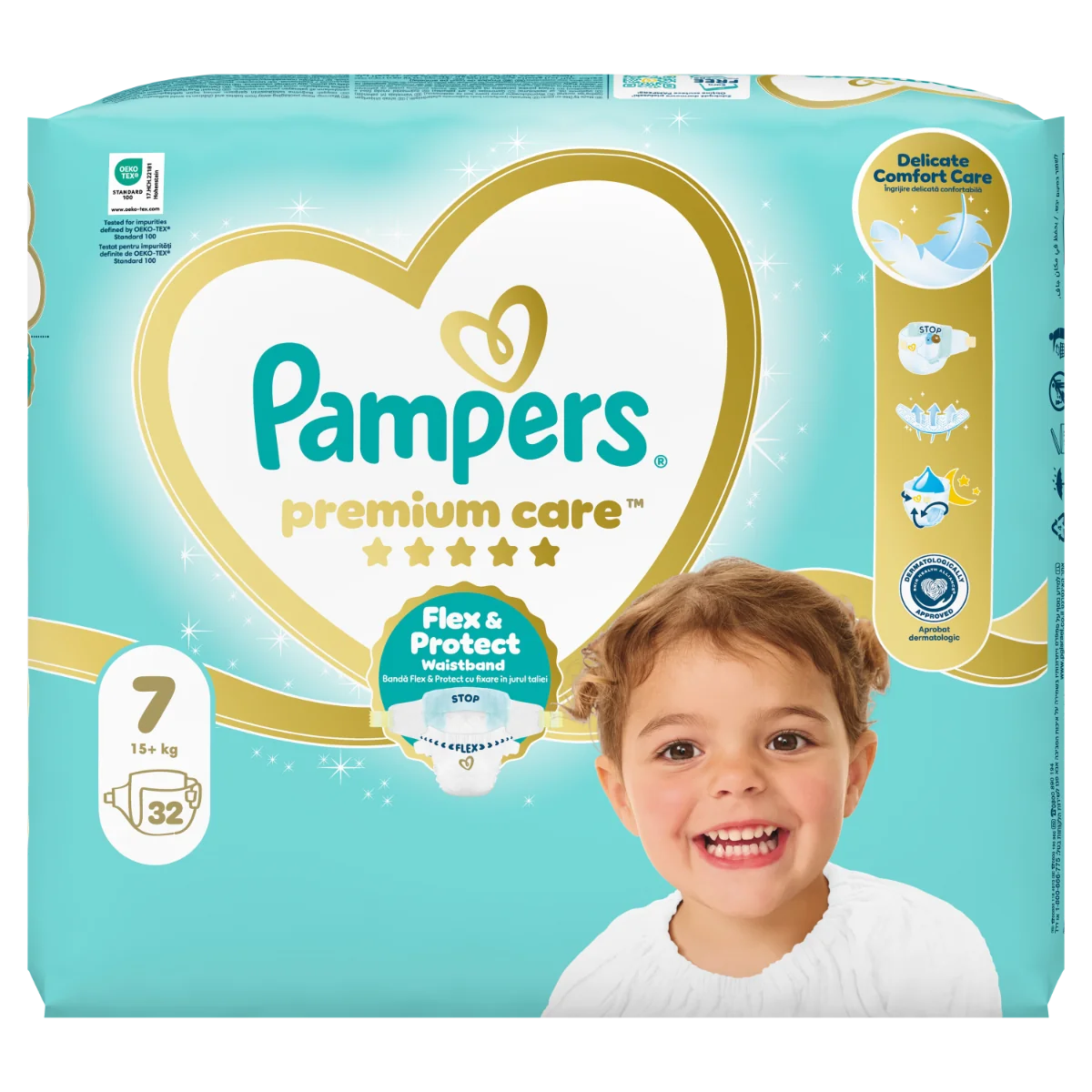 Scutece Pampers Premium Care marimea 7 15kg+, 32 bucati, Pampers