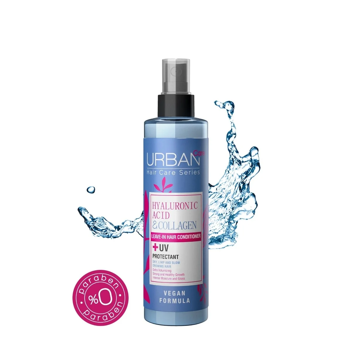 Balsam spray fara clatire cu Acid Hialuronic si Colagen, 200ml, Urban Care