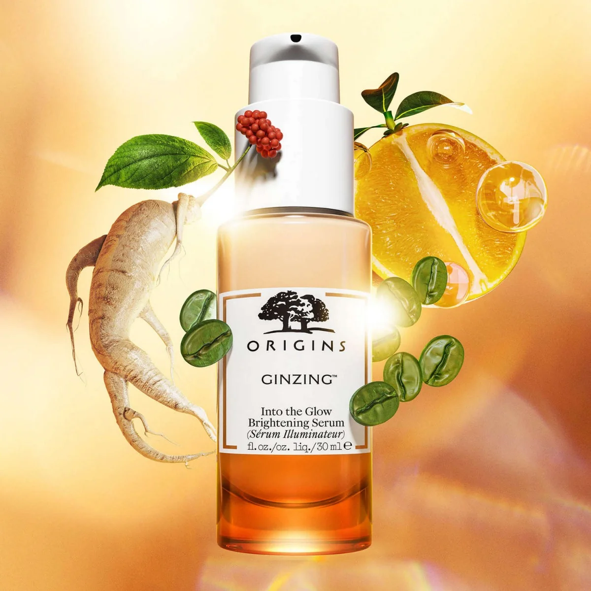 Ser iluminator Ginzing, 30ml, Origins
