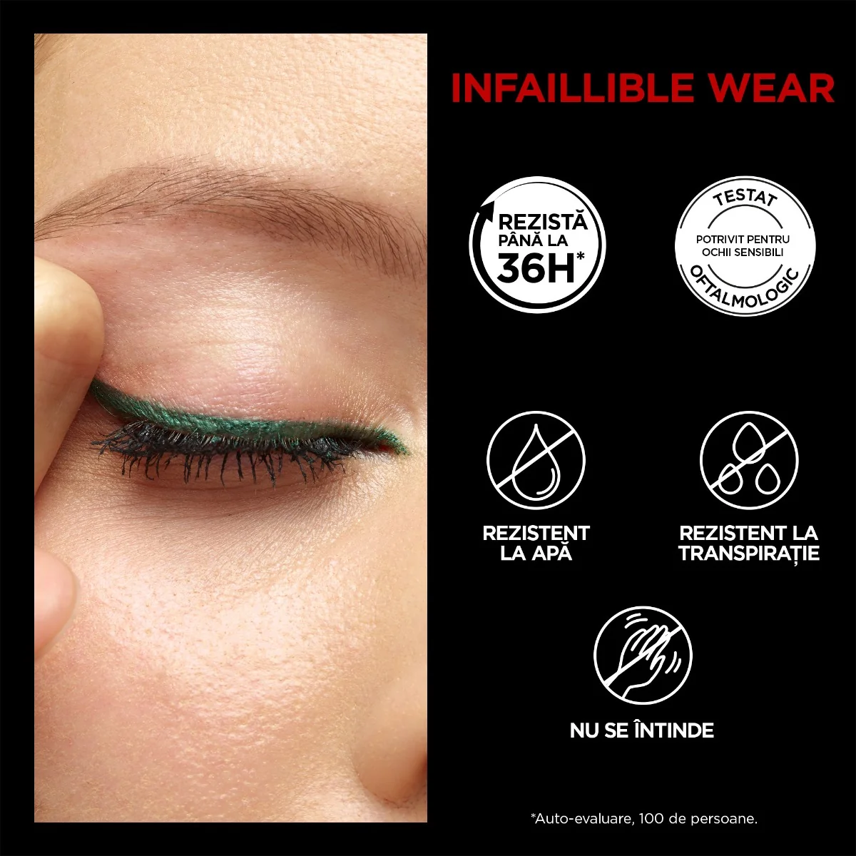 Creion mecanic de ochi gel Infaillible 36H Grip Emerald Green, 1.2g, L'Oreal Paris