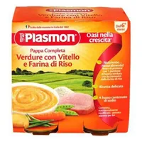 Meniu vitel, legume si faina de orez fara gluten 6 luni+, 2 x 190g, Plasmon