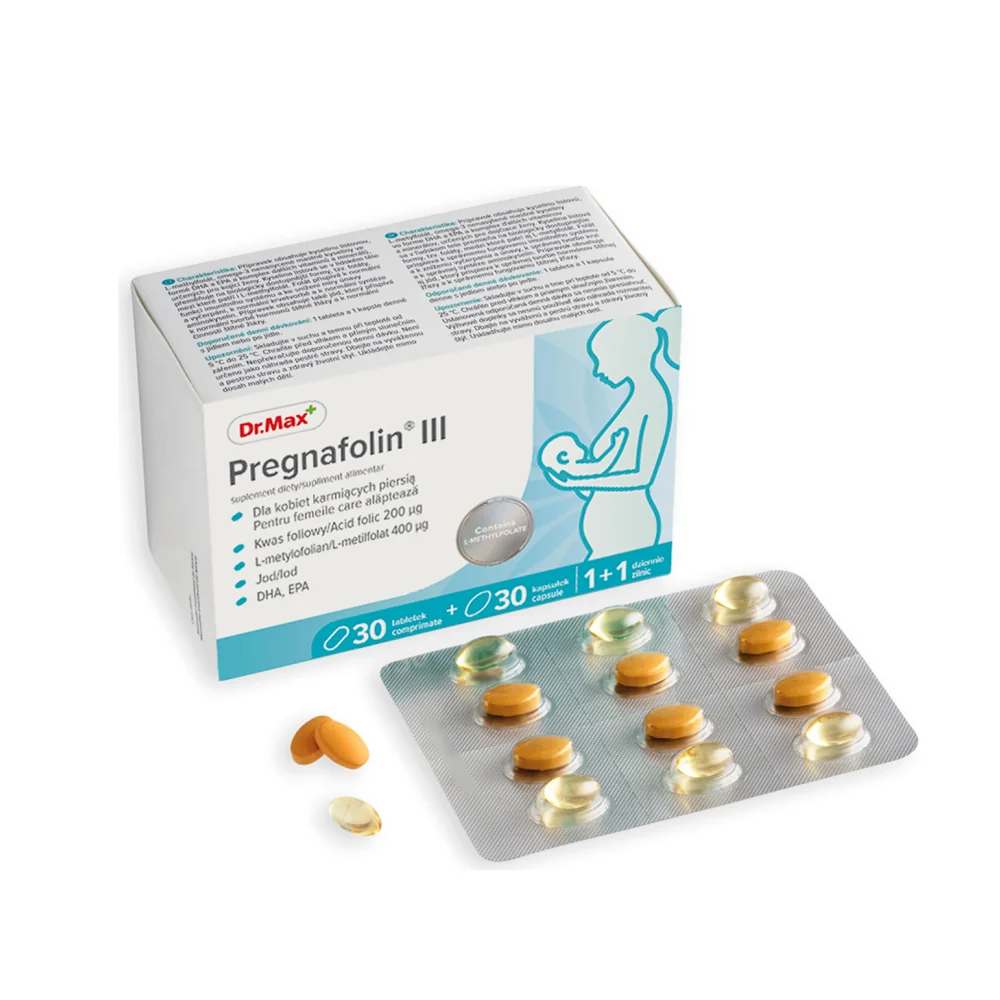 Dr. Max Pregnafolin III, 30 comprimate filmate + 30 capsule moi