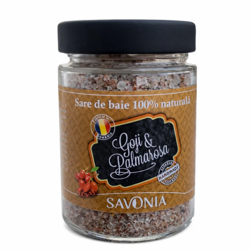 Sare de baie cu goji si palmarosa, 350g, Savonia