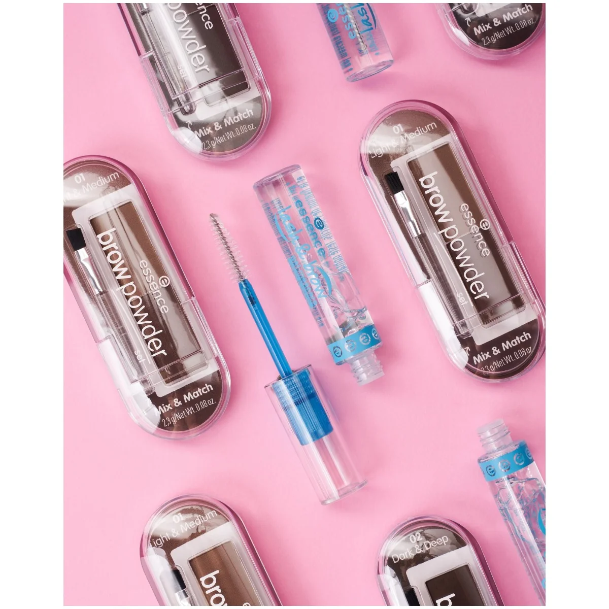Set pentru sprancene brow powder  02 - dark & deep, 2.3g, Essence