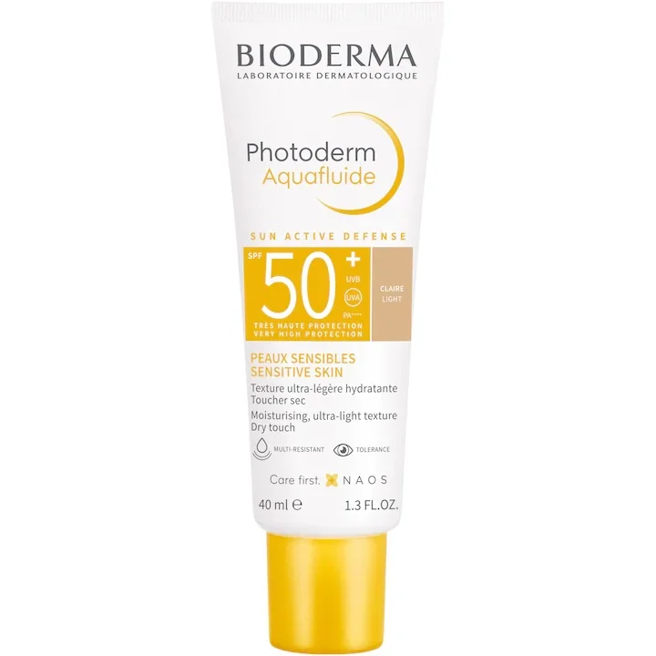 Crema lejera cu SPF50+ Claire Aquafluide, 40ml, Bioderma