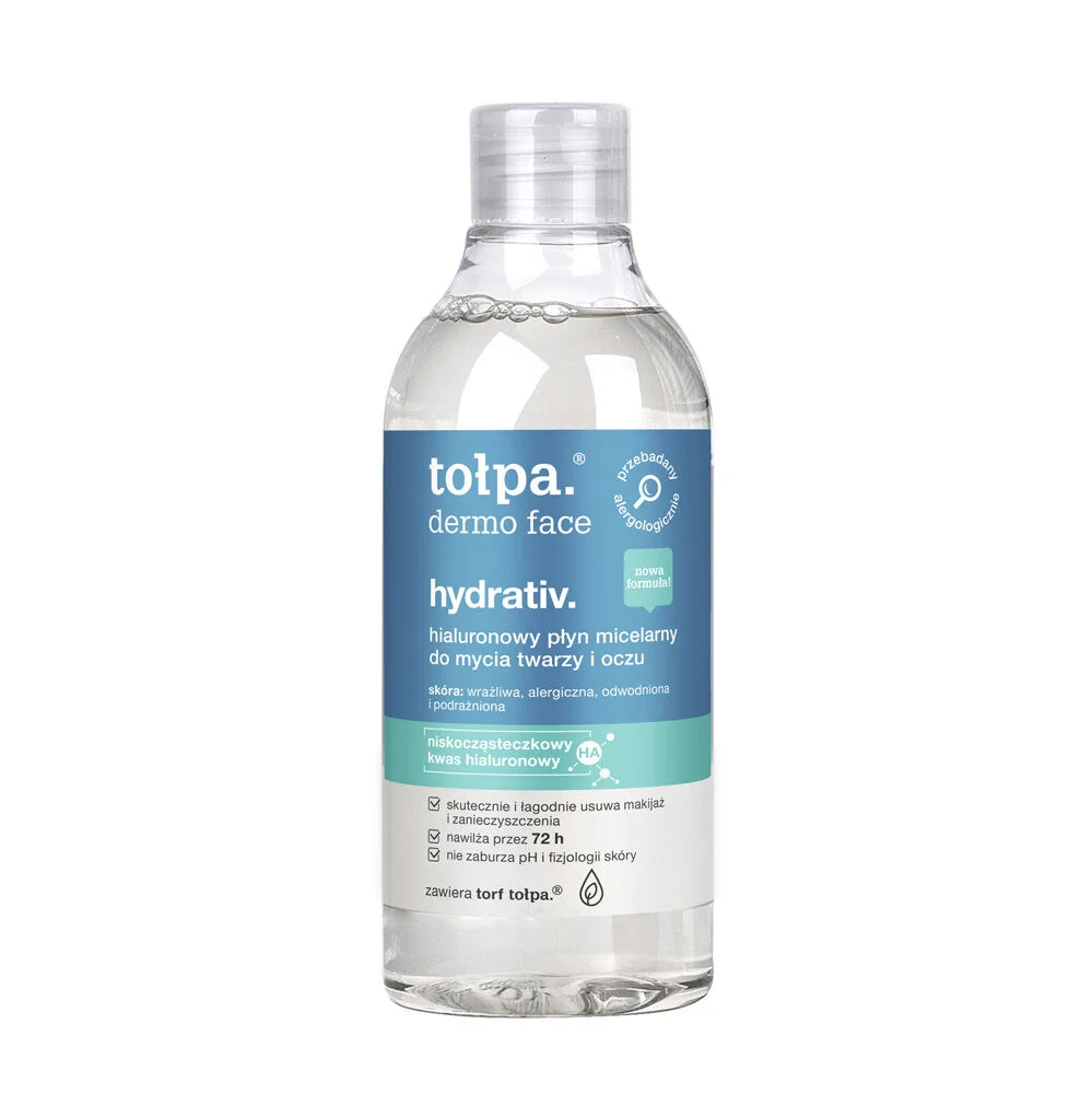 Apa micelara cu acid hialuronic pentru ten deshidratat Dermo Face Hydrativ, 400ml, Tolpa