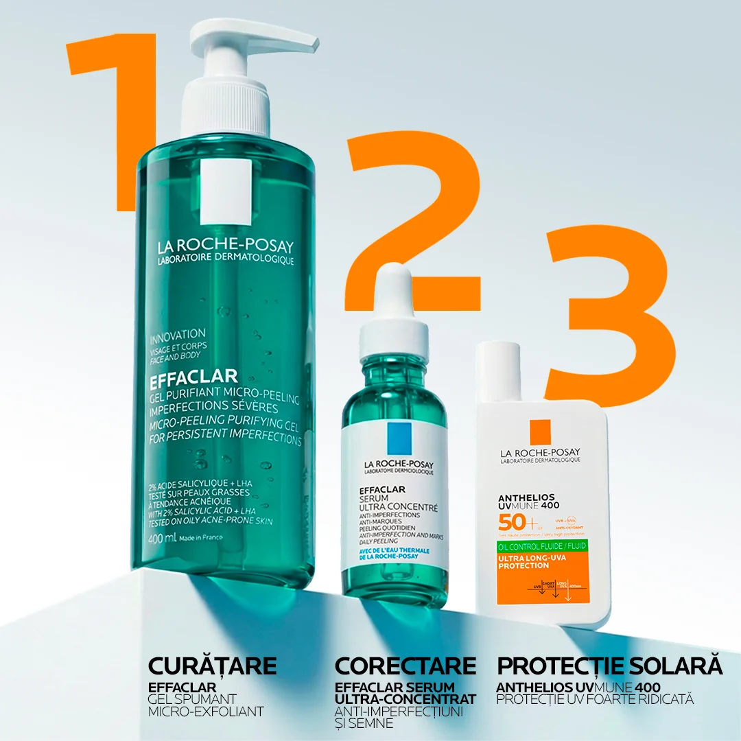 Fluid oil control cu protectie solara SPF 50+ textura ultra-fluida pentru ten mixt-gras Anthelios UV-Mune 400, 50ml, La Roche-Posay
