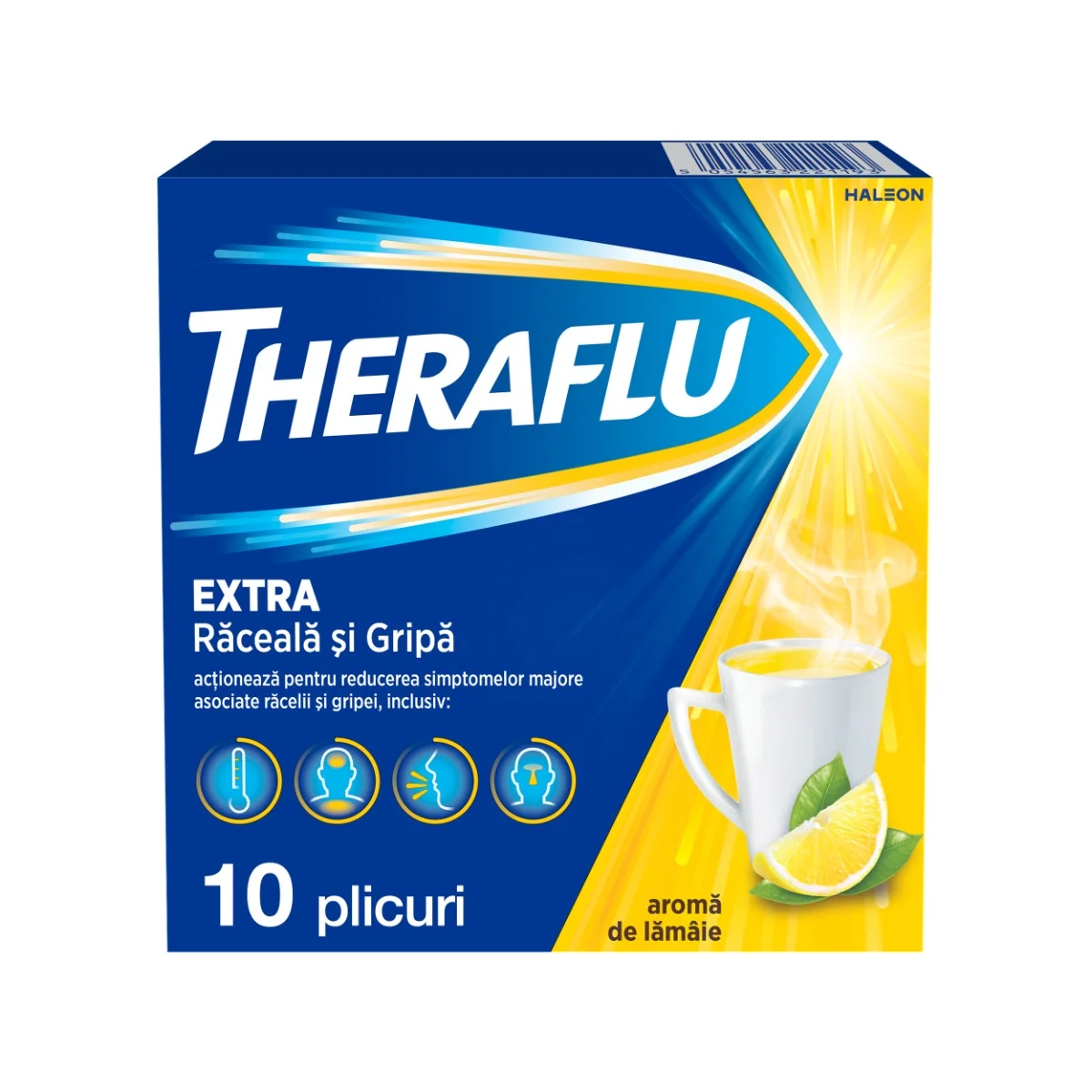 Theraflu Extra raceala si gripa, 10 plicuri, Haleon