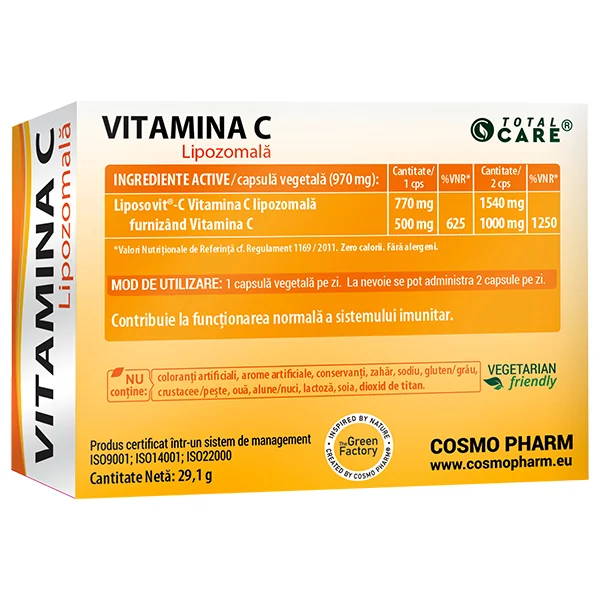 Vitamina C lipozomala, 30 capsule, Cosmopharm