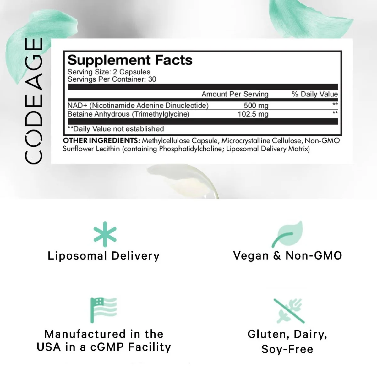 Liposomal NAD+ Eternal NAD+ Liposomal, 60 capsule, CodeAge