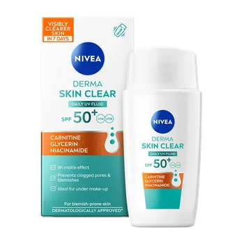 Fluid de zi hidratant Derma Skin Clear cu SPF 50+, 40ml, Nivea