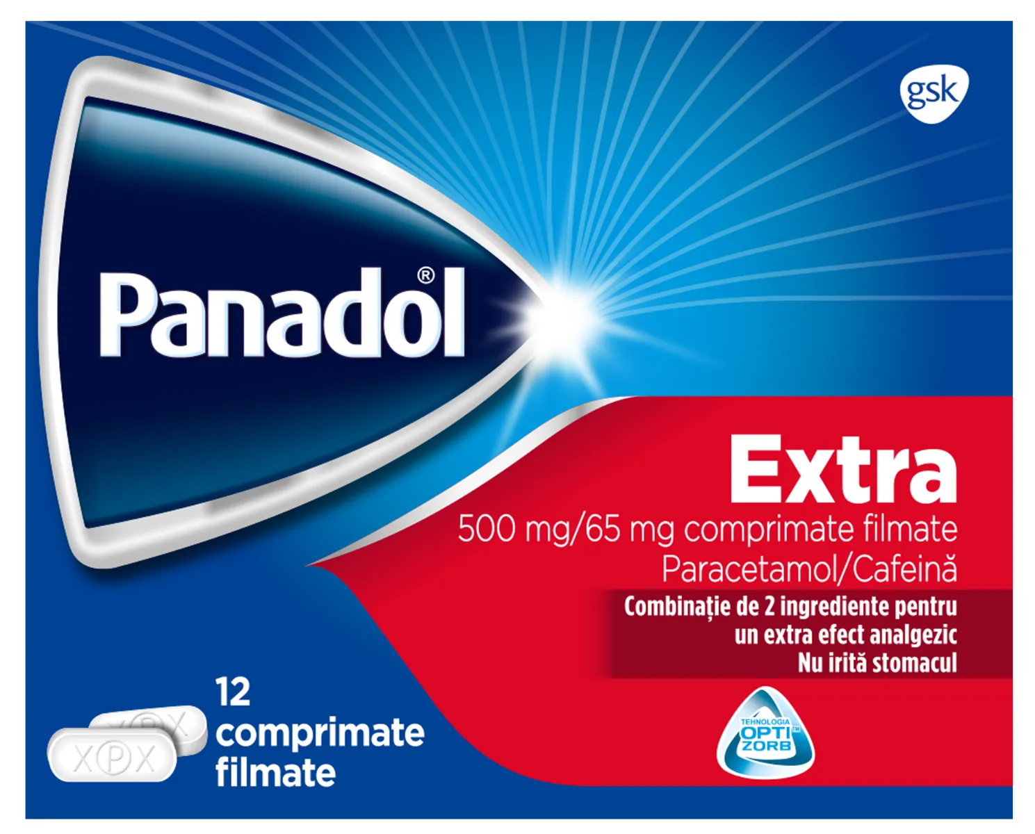 Panadol Extra, 12 comprimate, GSK 
