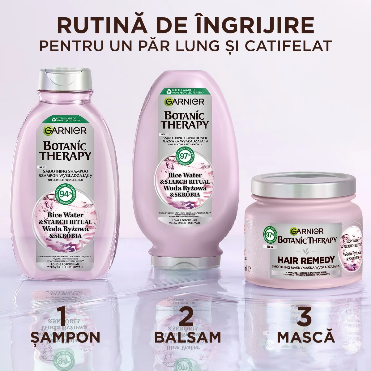 Balsam pentru parul lung Rice Water Botanic Therapy, 200ml, Garnier