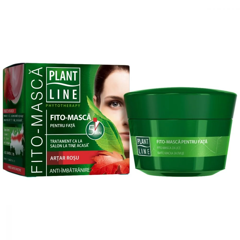 Masca de fata anti-imbatranire cu extract de artar rosu, 45ml, Plant Line